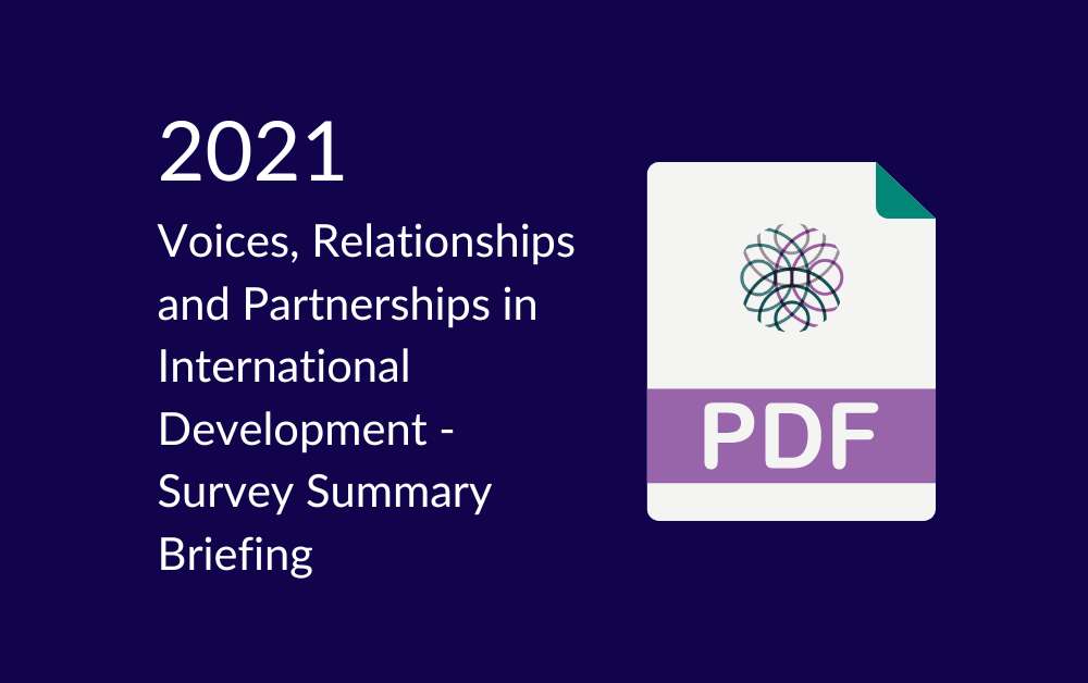 Voices, Relationships and Partnerships in International Development
