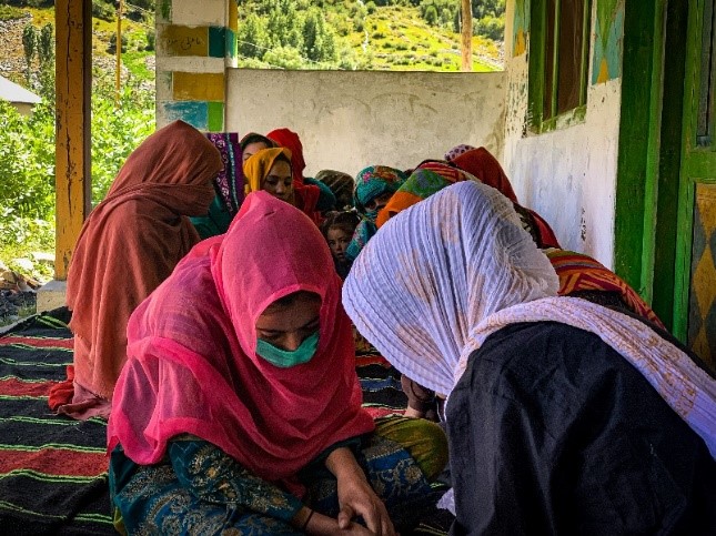 Pakistani women embroidering