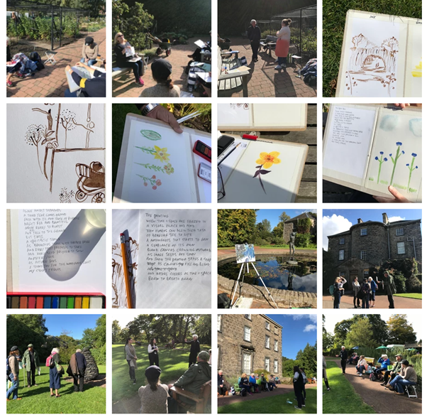 Wester Hailes Art Group creative day out at the Edinburgh botanic gardens
