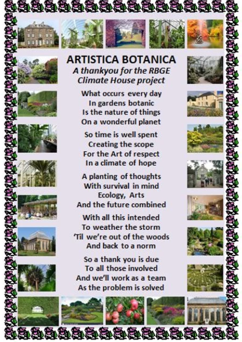 Artistica Botanica Poem by Eoghan Howard, Wester Hailes Art Group