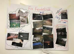 visual display of things and spaces that the community in fernhill wanted to change