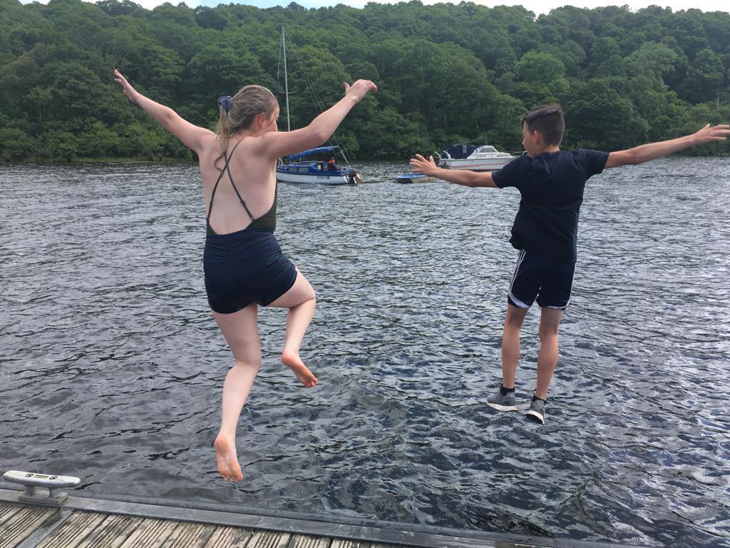 202107 Routes Project Young People - children enjoying going swimming in a lake