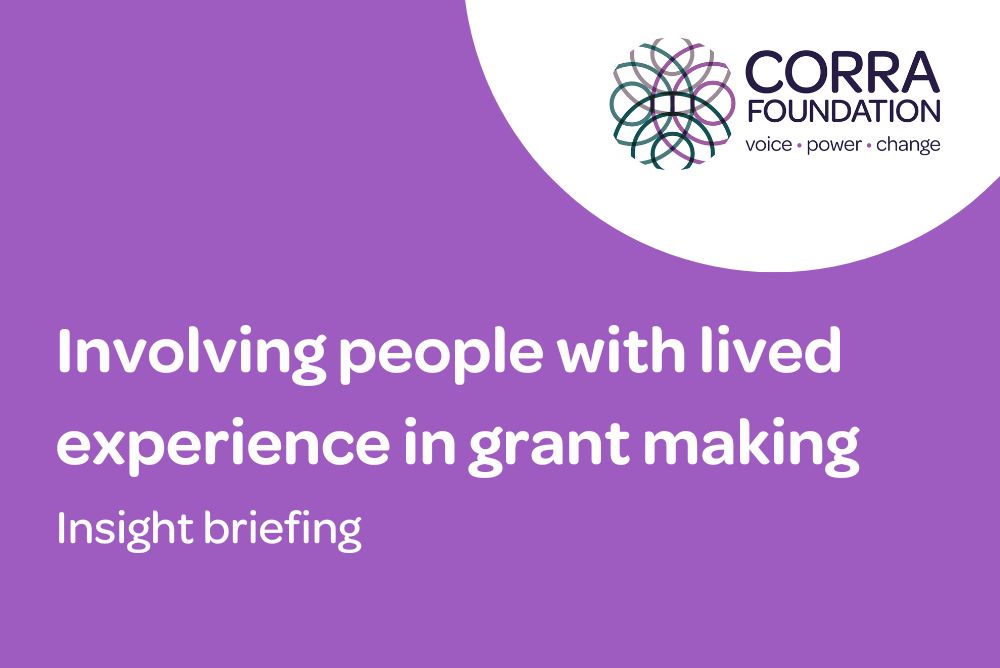 report cover for involving people with lived experience in grant making